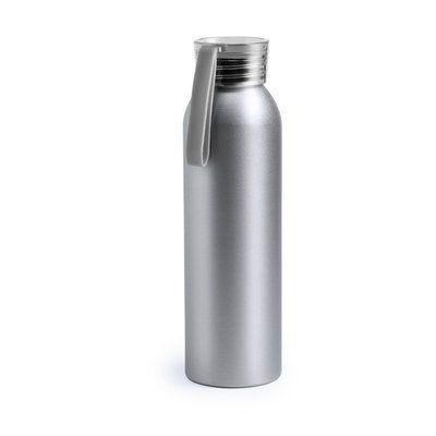 Botella de agua con acabado plateado de aluminio 650 ml Gri