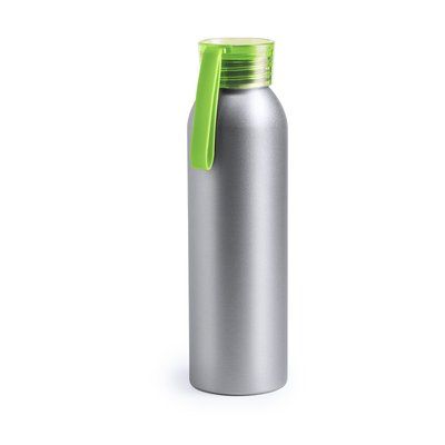 Botella de agua con acabado plateado de aluminio 650 ml Verde Claro