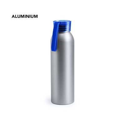 Botella de agua con acabado plateado de aluminio 650 ml
