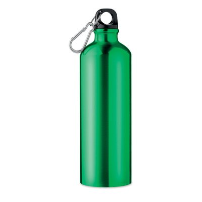 Botella de agua de aluminio con mosquetón (750ml) Verde
