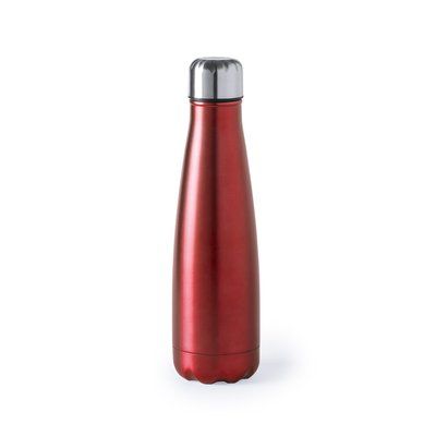 Botella de agua personalizada de acero inox. 630ml acabado mate Rojo