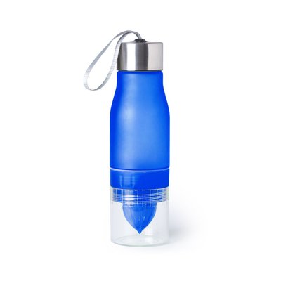 Botella de agua personalizada libre de BPA con exprimidor 700 ml  Azul