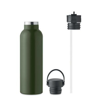 Botella Aislante Inox con 2 Tapones VERDE OSCURO