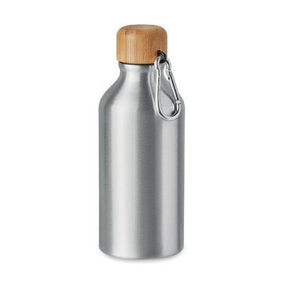 Botella Aluminio 400ml con agarre Plata