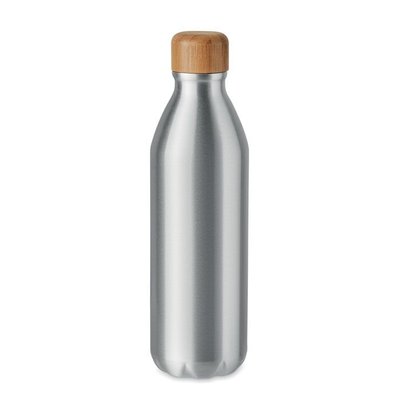 Botella Aluminio 550ml Tapón Bambú