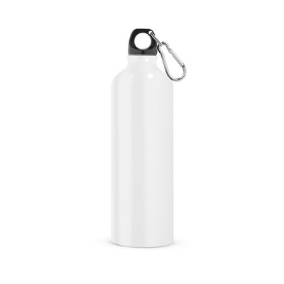 Botella Aluminio 750ml con Mosquetón Blanco