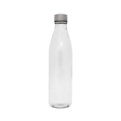 Botella Cristal 1L Tapa Acero Inox