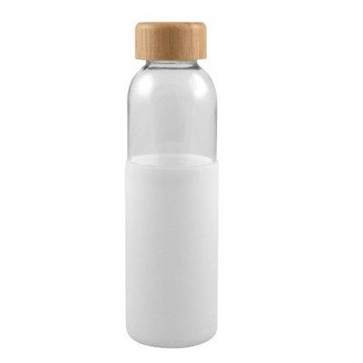 Botella Cristal 500ml Funda Silicona Blanco