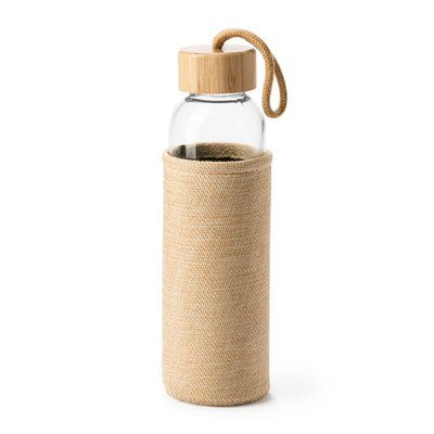 Botella de cristal con funda de yute