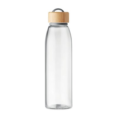 Botella Cristal Tapa Bambú 500ml