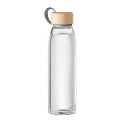 Botella Cristal Tapa Bambú 500ml