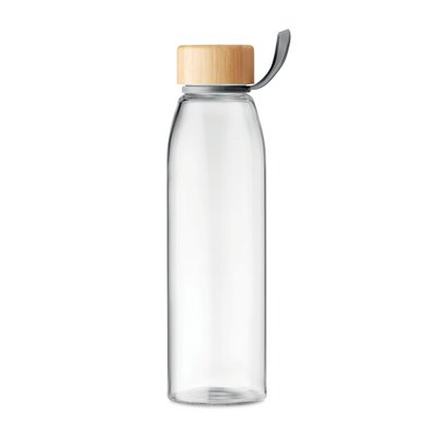 Botella Cristal Tapa Bambú 500ml