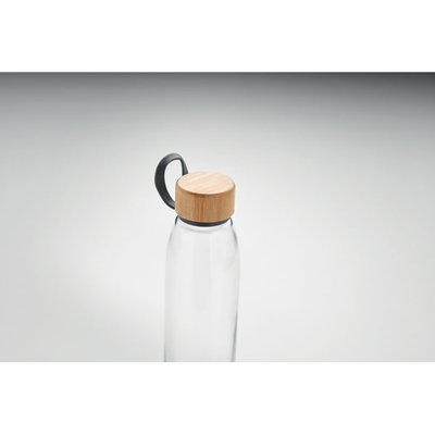 Botella Cristal Tapa Bambú 500ml