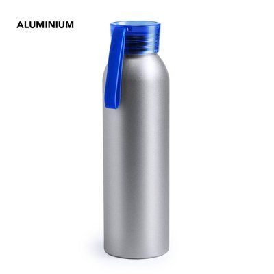 Botella de agua de aluminio con acabado plateado (650 ml)
