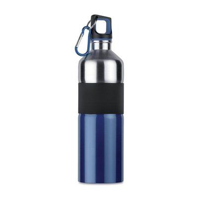 Botella de agua personalizada de acero inox. con agarre (750 ml) Azul
