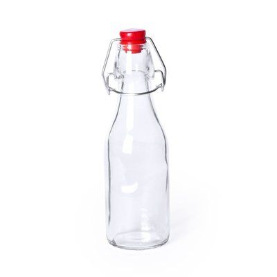 Botella de agua personalizada de cristal con diseño vintage (260 ml) Rojo