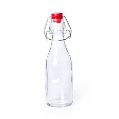 Botella de agua personalizada de cristal con diseño vintage (260 ml) Rojo