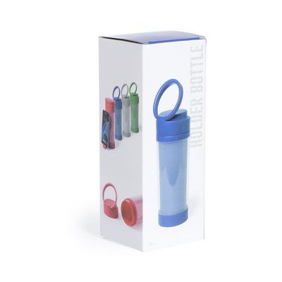 Botella de agua personalizada de plástico con soporte para móvil (390 ml)