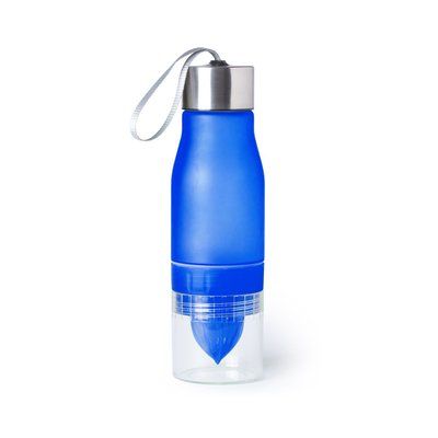 Botella de agua personalizada de plástico sin BPA con exprimidor (700 ml) Azul