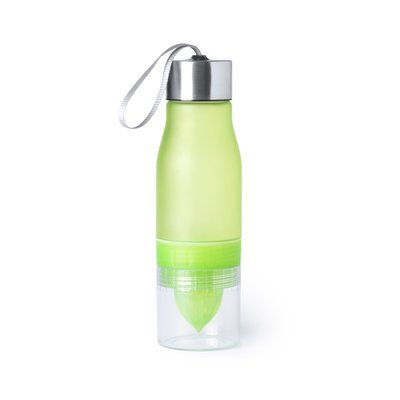 Botella de agua personalizada de plástico sin BPA con exprimidor (700 ml) Verde Claro