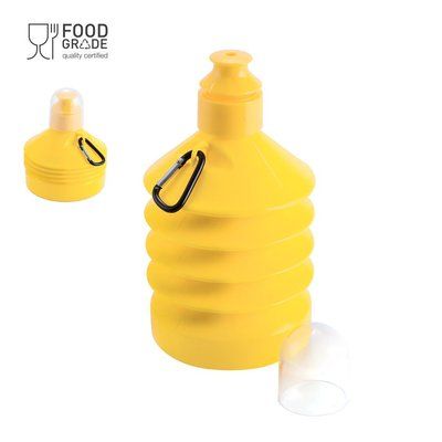 Botella de agua plegable de plástico con mosquetón (580 ml aprox.)