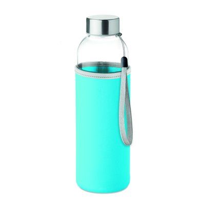 Botella de cristal ideal para publicidad (500 ml) Turquesa