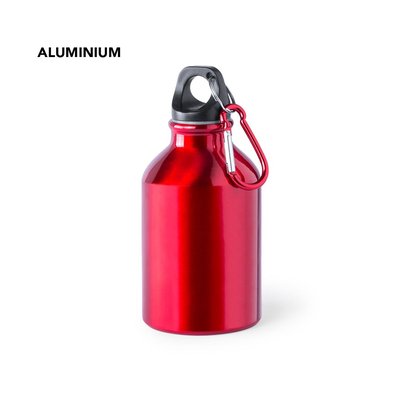 Botella deportiva personalizada de aluminio con mosquetón (330 ml)