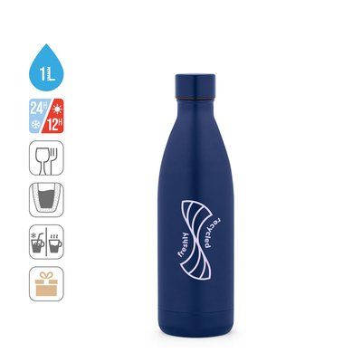 Botella doble pared de acero inox 90% reciclado de 1L