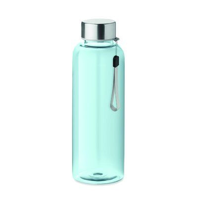 Botella personalizada de agua  con corre en tritán sin BPA 500ml Azul Claro Transparente