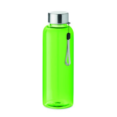 Botella personalizada de agua  con corre en tritán sin BPA 500ml Verde Lima Transparente