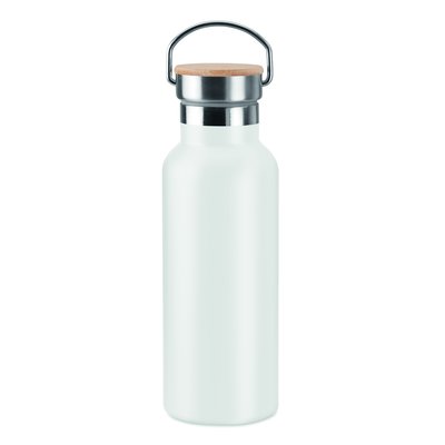 Botella térmica personalizada de acero inox. y pared doble (500 ml) Blanco