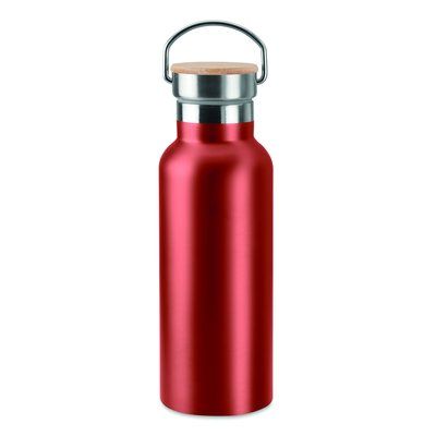 Botella térmica personalizada de acero inox. y pared doble (500 ml) Rojo