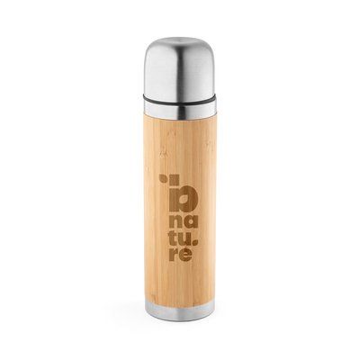 Botella termo 450ml de bambú y acero inox