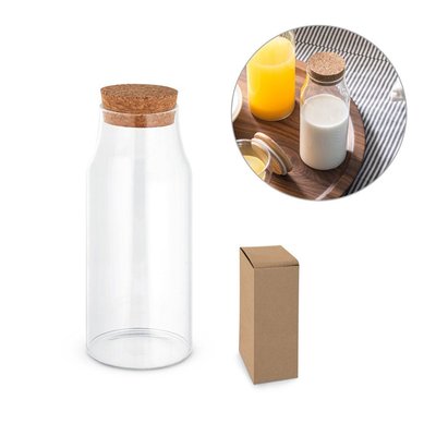 Botella de vidrio 800ml con tapa de corcho