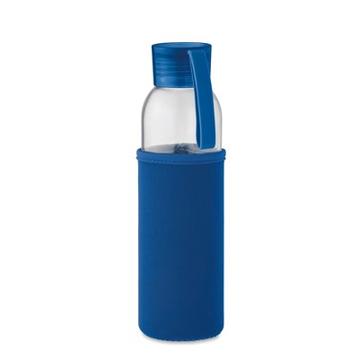 Botella Vidrio Reciclado 500ml con Funda Azul Royal