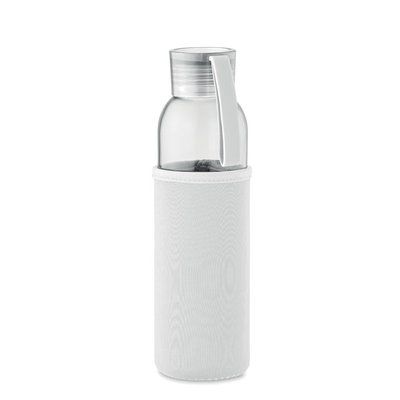 Botella Vidrio Reciclado 500ml con Funda Beig
