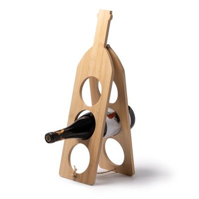 Botellero de bambú natural plegable