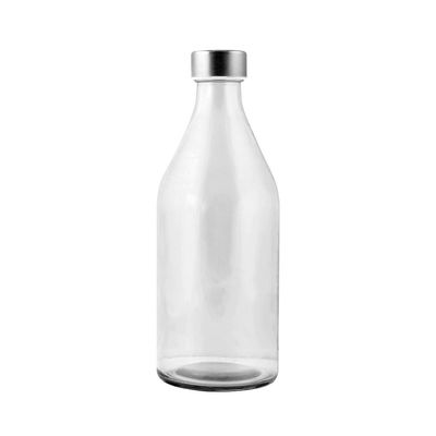 Botella Cristal 1L Tapa Acero