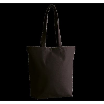 Bolsa tote de algodón orgánico con fuelle Black