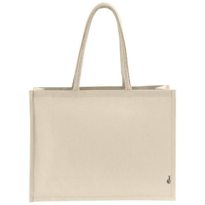 Bolsa de compra de algodón con asas largas y laminado