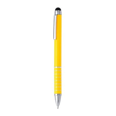 Bolígrafo giratorio con puntero táctil Amarillo Tinta Azul