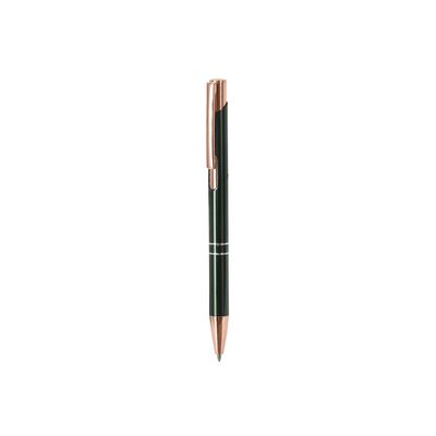 Bolígrafo aluminio reciclado con pulsador y clip rose gold