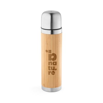 Botella termo 450ml de bambú y acero inox
