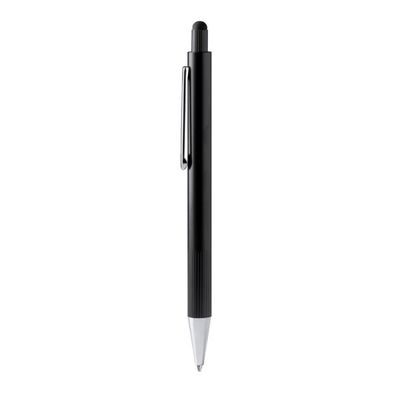 Bolígrafo de aluminio con puntero Negro Tinta Azul