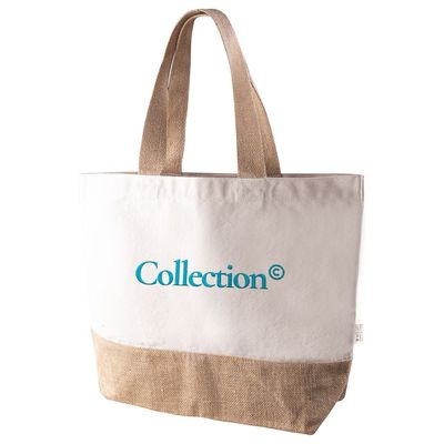 Bolsa de algodón reciclado con base de yute