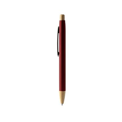 Bolígrafo azul con acabado goma Rojo Oscuro Tinta Azul