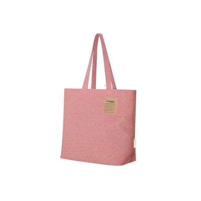 Bolsa algodón reciclado fuelle asas largas