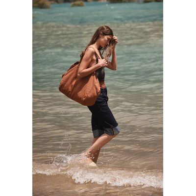 Bolsa shopper de algodón con bolsillo interior