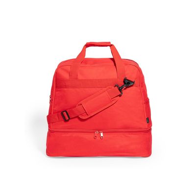 Bolsa de 600D RPET con compartimento para calzado Roj