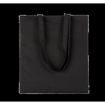 Bolsa shopper algodón asas largas Black